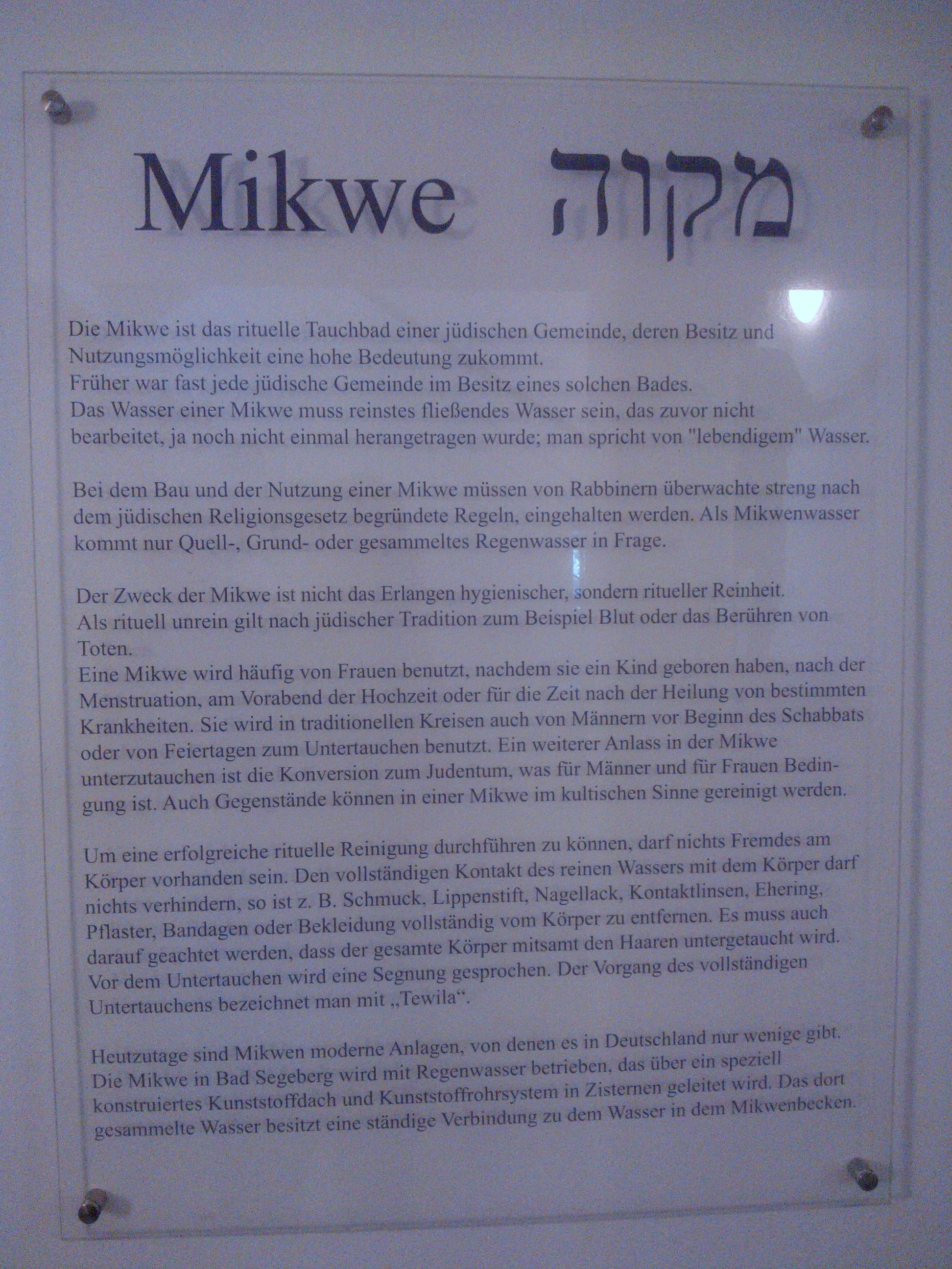 Mikwe in Bad Segeberg