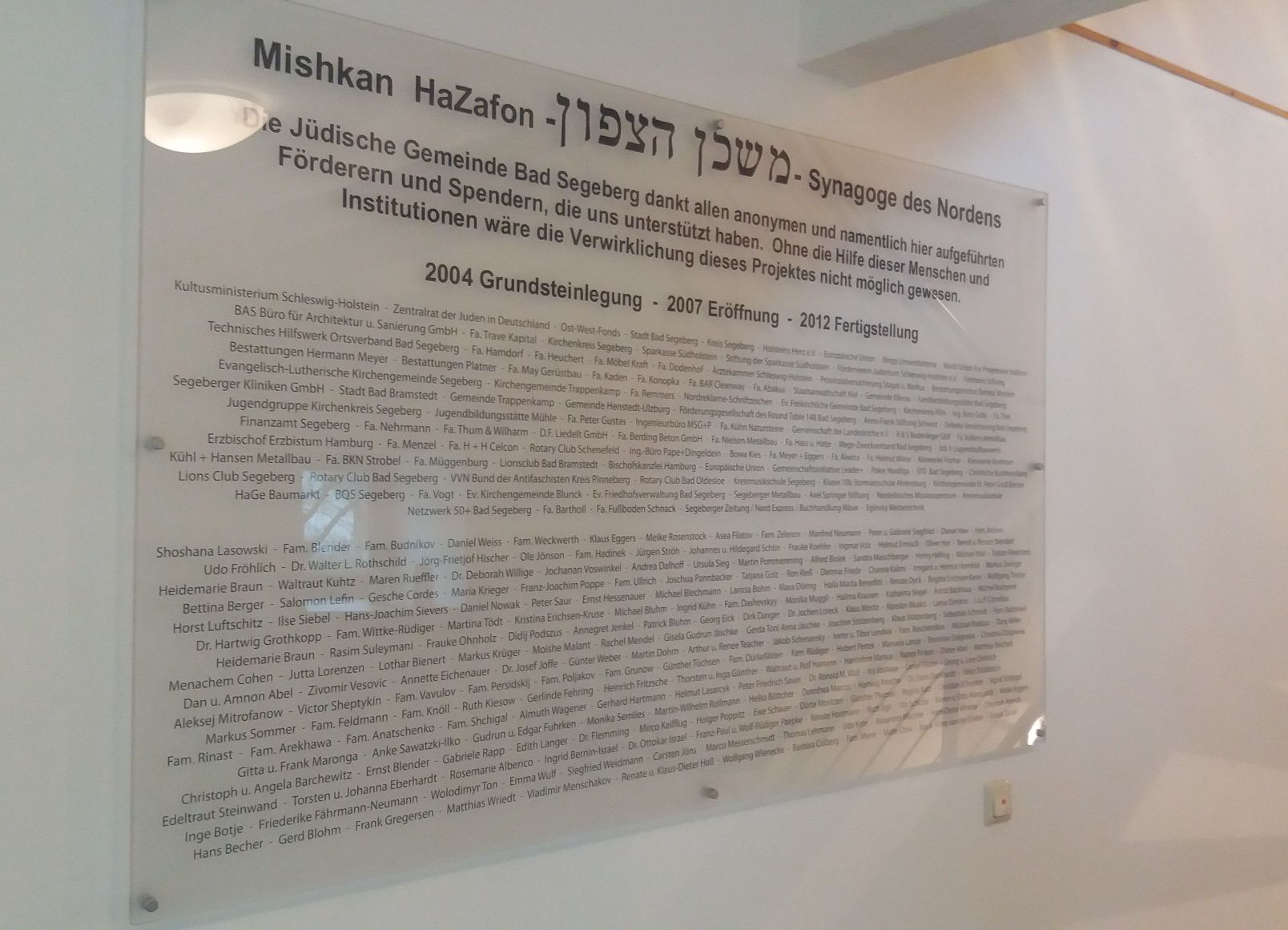 Die Gemeinde dankt ihren Förderern